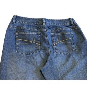 Liz Claiborne Jeans Womens 10 Petite Stretch Bootcut Denim Embroidered Western